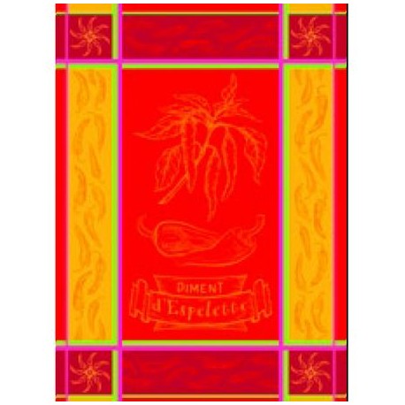 Kökshandduk 48x72cm 100% bomull Torchons Jacquard - Piment