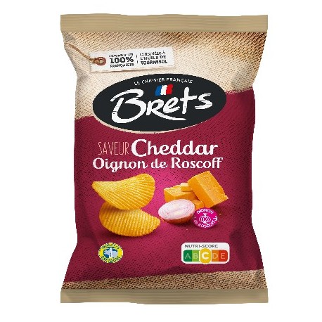 Chips Bret's ondulées saveur Cheddar & Oignon Roscoff 125 g