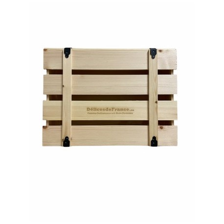 Boite cadeau en bois Délices de France - grande (40 x 29 cm) vide