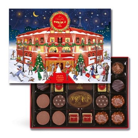 Chokladlåda med julmotiv Maxims 215g