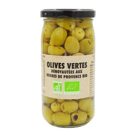 Olives vertes aux herbes de Provence. Date 16/06/2024