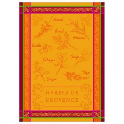 Kökshandduk 48x72cm 100% bomull Torchons Jacquard - Herbier orange