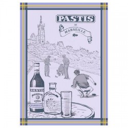 Kökshandduk 48x72cm 100% bomull Torchons Jacquard - Pastis bleu