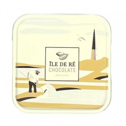 Metallåda mini med smörkola med havssalt från Ile de Ré 50g