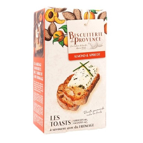 Toasts med mandel & aprikos 120g Biscuiterie de Provence