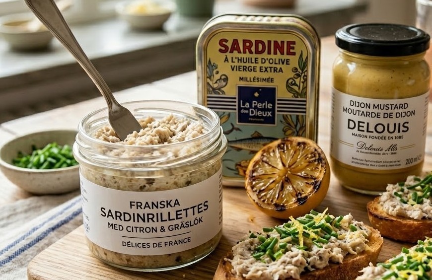 Kr&auml;miga Sardinrillettes med Citron & Gr&auml;sl&ouml;k